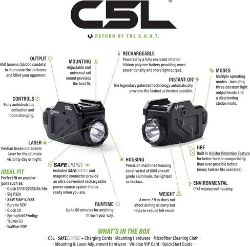 ليزر Viridian Universal C5L مع ضوء تكتيكي in Kuwait