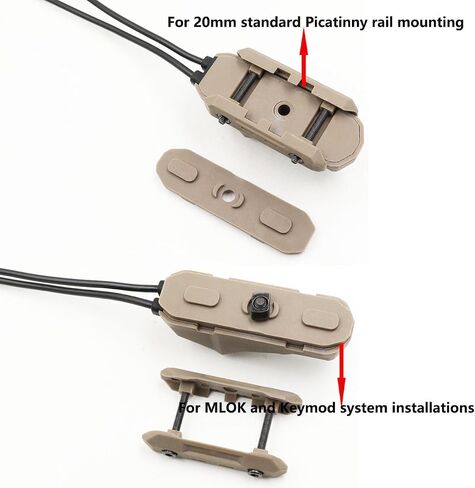 Tactical Dual Remote Pressure Switch Compatible with Crane Laser & SF M300/340/M600/640DF Weapon Lights and Lasers (Crane Laser Plug-Black) in Saudi Arabia