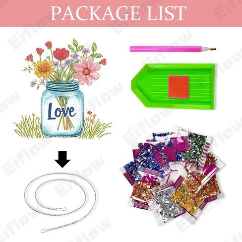 eiflow acrylic diamond art kit kit للبالغين الطيور الكاردينال ، DIY Diy Painting Door Hanger Board Kit ، Crystal Diamond Art Painting Ornament in Saudi Arabia