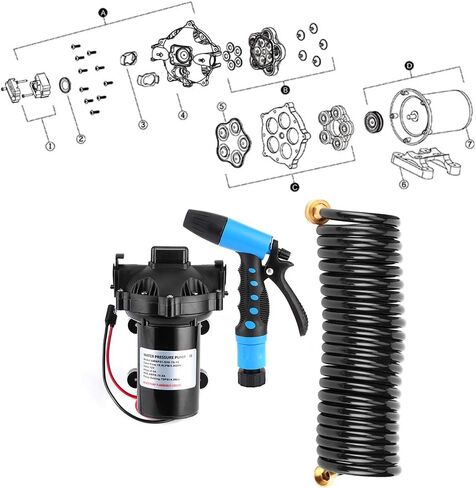 Aramox Self Priming Cleaning Pump Cleaning Accessory, Washdown Deck Cleaning Pump Kit 12V Sea Water Flow 5.0 GPM for Rv Boat Marine in Saudi Arabia