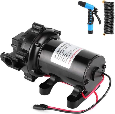 Aramox Self Priming Cleaning Pump Cleaning Accessory, Washdown Deck Cleaning Pump Kit 12V Sea Water Flow 5.0 GPM for Rv Boat Marine in Saudi Arabia