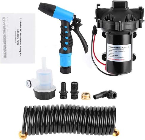 Aramox Self Priming Cleaning Pump Cleaning Accessory, Washdown Deck Cleaning Pump Kit 12V Sea Water Flow 5.0 GPM for Rv Boat Marine in Saudi Arabia