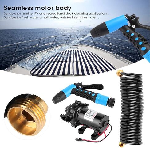 Aramox Self Priming Cleaning Pump Cleaning Accessory, Washdown Deck Cleaning Pump Kit 12V Sea Water Flow 5.0 GPM for Rv Boat Marine in Saudi Arabia