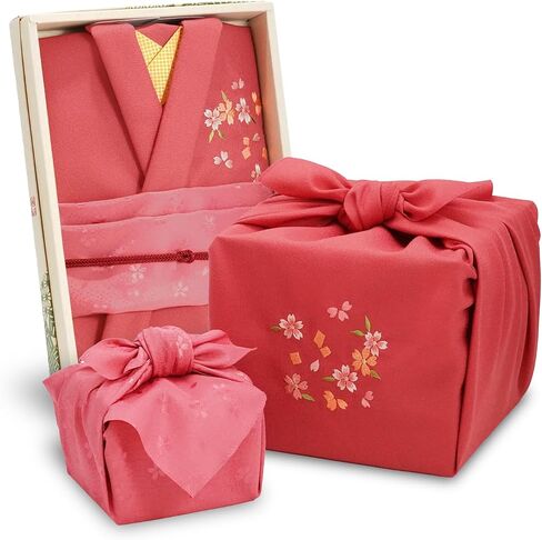 COTONOHA Kyoto Saibi Kimono Style Furoshiki & Small Furoshiki Set -Japanese wrapping cloth- For Gift Bag (Double-Sided Dyeing Purple) in Saudi Arabia