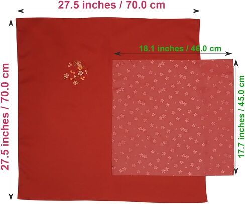 COTONOHA Kyoto Saibi Kimono Style Furoshiki & Small Furoshiki Set -Japanese wrapping cloth- For Gift Bag (Double-Sided Dyeing Purple) in Saudi Arabia