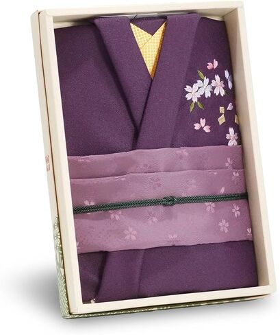 COTONOHA Kyoto Saibi Kimono Style Furoshiki & Small Furoshiki Set -Japanese wrapping cloth- For Gift Bag (Double-Sided Dyeing Purple) in Saudi Arabia