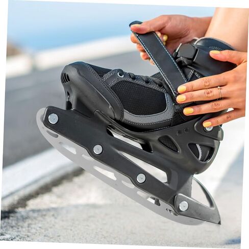 شفرات التزلج على الجليد من الفولاذ المقاوم للصدأ قابلة للاستبدال، شفرات أحذية تزلج على شكل هوكي فضية صغيرة لهوكي الجليد وأحذية التزلج على الجليد in Kuwait