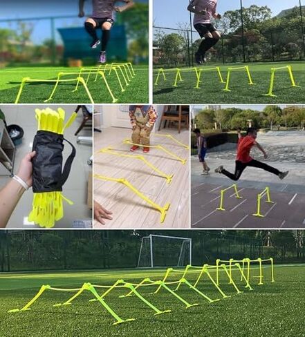 Adjustable Mini Hurdles for Agility Training - 5 or 10 Pack, Portable Soft Hurdles with Handles, Ideal for Soccer & Track Field Obstacle Courses in Saudi Arabia
