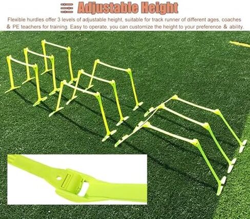 Adjustable Mini Hurdles for Agility Training - 5 or 10 Pack, Portable Soft Hurdles with Handles, Ideal for Soccer & Track Field Obstacle Courses in Saudi Arabia