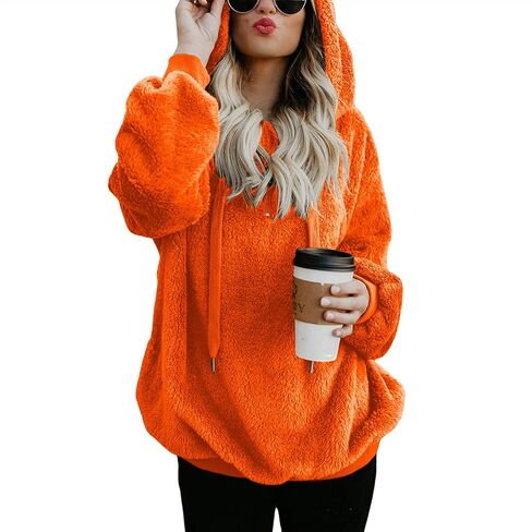 Century Star Womens Fuzzy Hoodies Pullover Sport Hoodie Cozy Oversized Pockets Hooded Sweatshirt Athletic Fleece Hoodies in Saudi Arabia