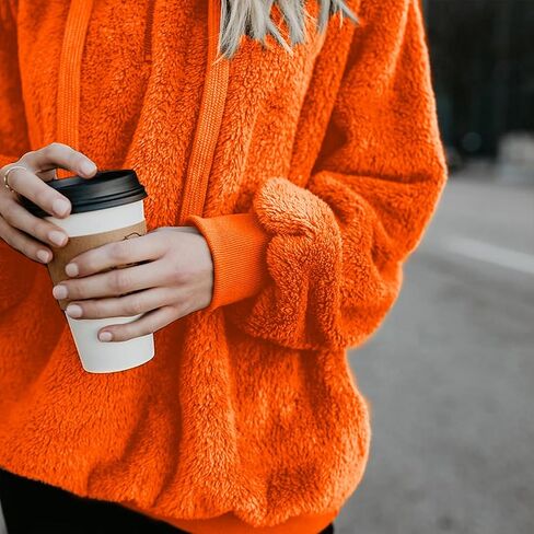 Century Star Womens Fuzzy Hoodies Pullover Sport Hoodie Cozy Oversized Pockets Hooded Sweatshirt Athletic Fleece Hoodies in Saudi Arabia