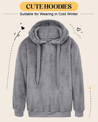 Century Star Womens Fuzzy Hoodies Pullover Sport Hoodie Cozy Oversized Pockets Hooded Sweatshirt Athletic Fleece Hoodies in Saudi Arabia