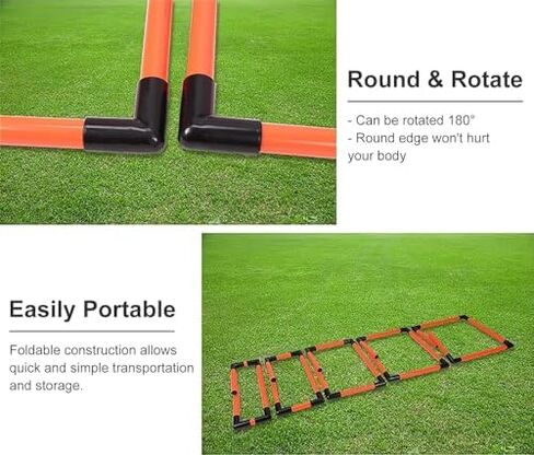 Portable Soccer Agility Hurdles Kit - 5 Pack Adjustable Height Training Equipment for Kids, Track and Field Workout, Portable Plastic Hurdles (Red) in Saudi Arabia