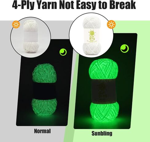 توهج خيوط الكروشيه في الظلام ، 3pack من 150 جرام/5.29 أوقية لوازم الغزل الأكريليك المضيئة للحياكة الكروشيه ، خيوط كروشيه ناعمة مثالية للمبتدئين الحرف اليدوية المحترفة (أبيض) in Saudi Arabia