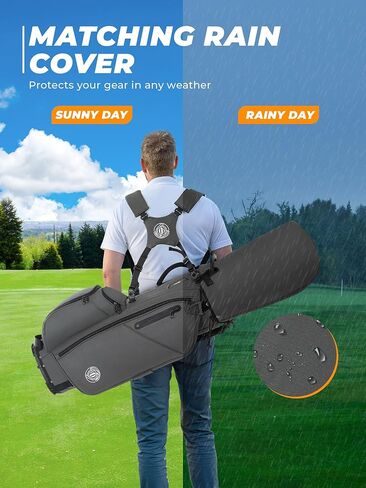 Golf Stand Bag, Lightweight Golf Bags with 7 Way Full-Length Dividers, 900D Weather-Resistant Farbic, Cooler Pockets, Ergonomic Adjustable Strap for Men Women in Kuwait