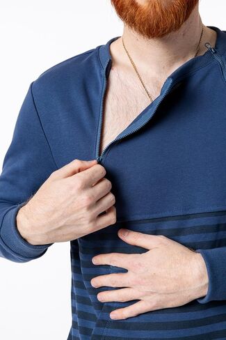 Spoonie Threads Adult Stripe Zip Access Sweatshirt in Kuwait