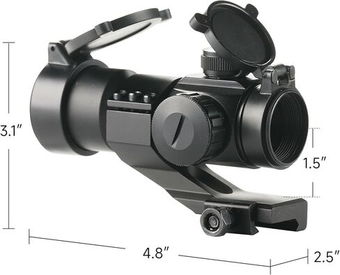 Pinty 1x30 4 MOA جهاز رؤية تكتيكي منعكس بنقطة حمراء وخضراء مع حامل ناتئ Picatinny باللون الأسود والكاكي (أسود) in Kuwait