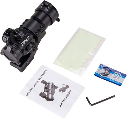 Pinty 1x30 4 MOA جهاز رؤية تكتيكي منعكس بنقطة حمراء وخضراء مع حامل ناتئ Picatinny باللون الأسود والكاكي (أسود) in Kuwait