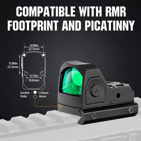 Ohhunt Red Dot Sight 2 MOA شبكاني Mini Shake Awake Optics 12 تعديل السطوع in Kuwait