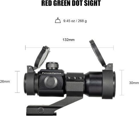 بصريات نطاق البصر المنعكس باللون الأحمر والأخضر لسكة Picatinny - 1 × 30 مم - 4 MOA - 5 إعدادات للسطوع - حامل ناتئ in Kuwait
