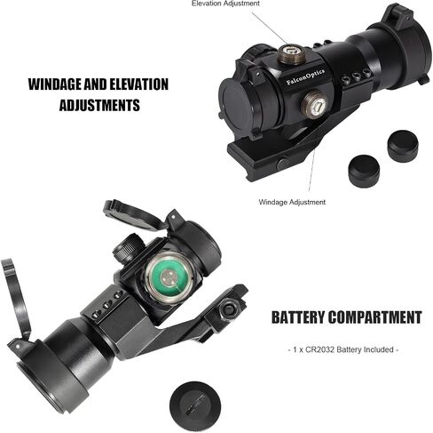 بصريات نطاق البصر المنعكس باللون الأحمر والأخضر لسكة Picatinny - 1 × 30 مم - 4 MOA - 5 إعدادات للسطوع - حامل ناتئ in Kuwait