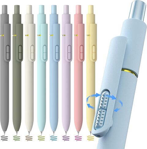 8 Pack Colorful Gel Ink Abens ， أقلام تململ النقطة الدقيقة 0.7 ملم للكتابة السلسة ، والدوار والرسم ، وأقلام ملونة Morandi الجمالية للنساء ، والمدرسة واللوازم المكتبية (Morandi Colors) in Kuwait