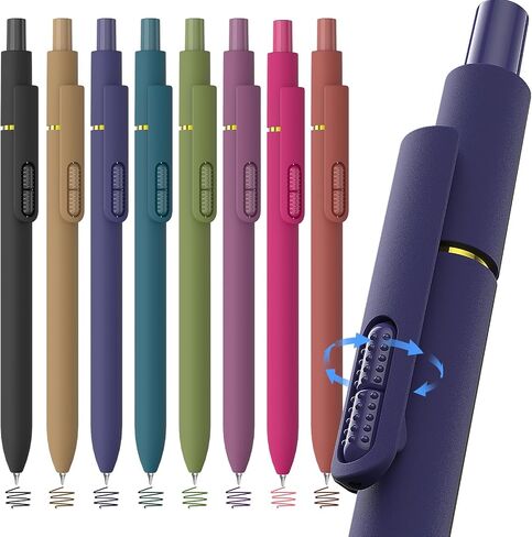 8 Pack Colorful Gel Ink Abens ， أقلام تململ النقطة الدقيقة 0.7 ملم للكتابة السلسة ، والدوار والرسم ، وأقلام ملونة Morandi الجمالية للنساء ، والمدرسة واللوازم المكتبية (Morandi Colors) in Kuwait
