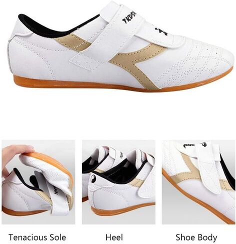 Taekwondo Shoes, Dilwe PU Leather Soft Sole Taekwondo Shoes for Taichi Gym Training (40) in Saudi Arabia