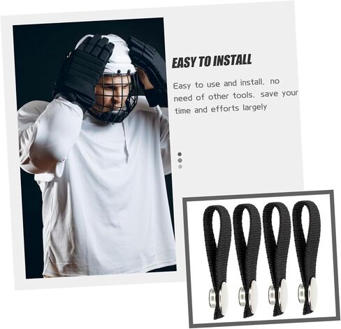 Totority 4pcs Hockey Helmet Chin Strap Replacement with Snap Button Lightweight Polyester Sports Chin Strap for Detachable Ice Hockey Helmets Easy Install and Design in Saudi Arabia