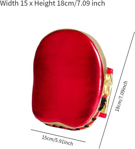 Boxing Curved ing Mitts Round Pad Breathable Hand Target Gloves for Practicing Workout Karate MMA Bag, Red in Kuwait