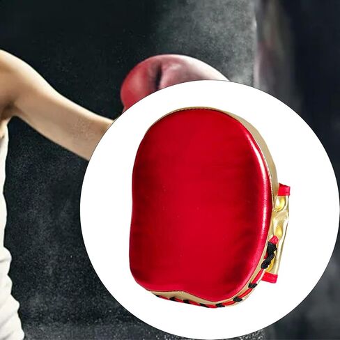 Boxing Curved ing Mitts Round Pad Breathable Hand Target Gloves for Practicing Workout Karate MMA Bag, Red in Kuwait