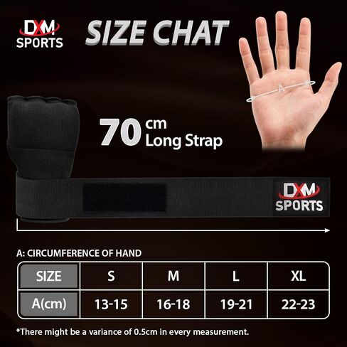 DXM SPORTS Hand Wraps Inner Gloves – Quick 70cm Wrist Wraps – Padded Knuckle Boxing Wraps for Men & Women – Muay Thai Hand Wraps, MMA Kickboxing, Martial Arts in Kuwait