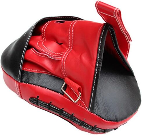 BESPORTBLE PU Leather Boxing Punch Mitts with Adjustable Straps Pre-Curved Focus Pads for Taekwondo Kickboxing MMA Training Lightweight Punching Pads for Men and Women Red One Pair in Saudi Arabia