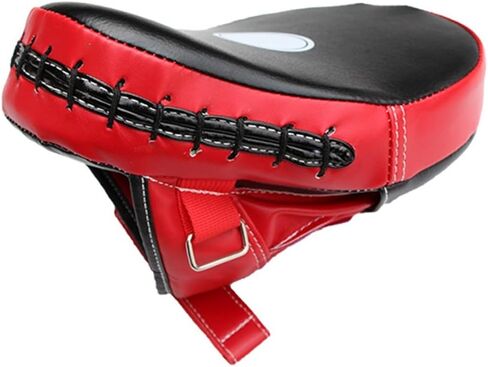 BESPORTBLE PU Leather Boxing Punch Mitts with Adjustable Straps Pre-Curved Focus Pads for Taekwondo Kickboxing MMA Training Lightweight Punching Pads for Men and Women Red One Pair in Saudi Arabia
