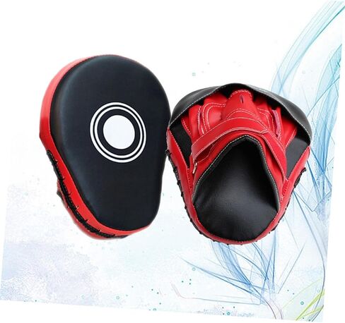 BESPORTBLE PU Leather Boxing Punch Mitts with Adjustable Straps Pre-Curved Focus Pads for Taekwondo Kickboxing MMA Training Lightweight Punching Pads for Men and Women Red One Pair in Saudi Arabia