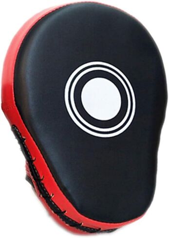 BESPORTBLE PU Leather Boxing Punch Mitts with Adjustable Straps Pre-Curved Focus Pads for Taekwondo Kickboxing MMA Training Lightweight Punching Pads for Men and Women Red One Pair in Saudi Arabia