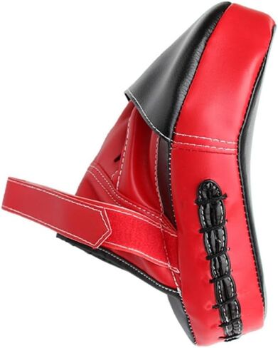 BESPORTBLE PU Leather Boxing Punch Mitts with Adjustable Straps Pre-Curved Focus Pads for Taekwondo Kickboxing MMA Training Lightweight Punching Pads for Men and Women Red One Pair in Saudi Arabia