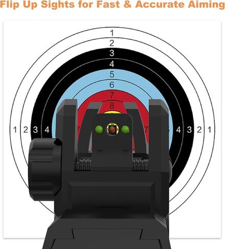 Foldable Fiber Optic Nylon Sights Flip Up Front and Back Sights Fiber Sights Set Back Up Sight Fit for Picatinny and Weaver 20mm Rails in Saudi Arabia