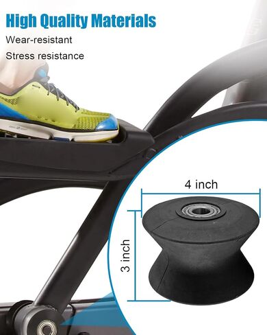 Elliptical Roller Wheel Replace 238880 Fit for ProForm Elliptical Various Models, Elliptical Leg Roller 3" W x 4" D Black in Saudi Arabia