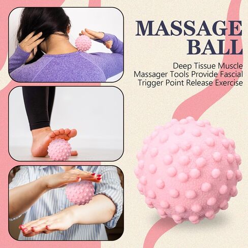 5 Pack Yoga Wheel Set Back Stretcher Wheel for Deep Tissue Massage Foam Roller for Back Pain Relief & Stretching, Trigger Point Therapy Ball, Resistance Loop Exercise Bands, Massage Roller in Saudi Arabia