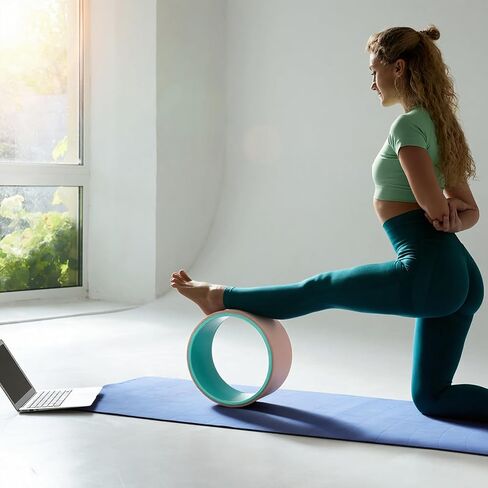 5 Pack Yoga Wheel Set Back Stretcher Wheel for Deep Tissue Massage Foam Roller for Back Pain Relief & Stretching, Trigger Point Therapy Ball, Resistance Loop Exercise Bands, Massage Roller in Saudi Arabia