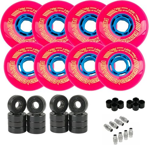 TGM Skateboards Revision Roller Hockey Wheels Indoor Clinger 74A - 8 عبوات مع محامل سيراميك هجينة - اختر الحجم in Saudi Arabia
