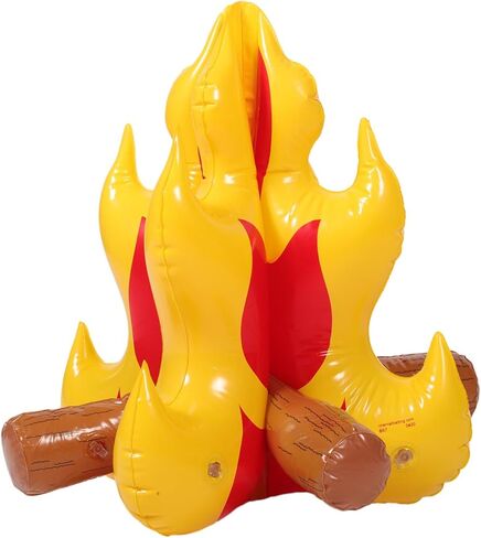Cabilock 18 Inch Inflatable Campfire Camping Props, Fake Bonfire Party Scene Decoration, Reusable Portable Artificial Inflatable Flame for Indoor and Outdoor Camping Game Props in Kuwait