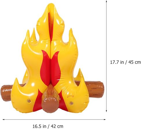 Cabilock 18 Inch Inflatable Campfire Camping Props, Fake Bonfire Party Scene Decoration, Reusable Portable Artificial Inflatable Flame for Indoor and Outdoor Camping Game Props in Kuwait