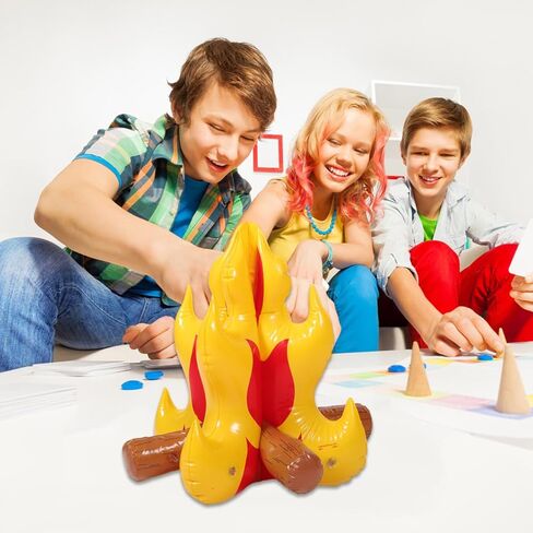 Cabilock 18 Inch Inflatable Campfire Camping Props, Fake Bonfire Party Scene Decoration, Reusable Portable Artificial Inflatable Flame for Indoor and Outdoor Camping Game Props in Kuwait
