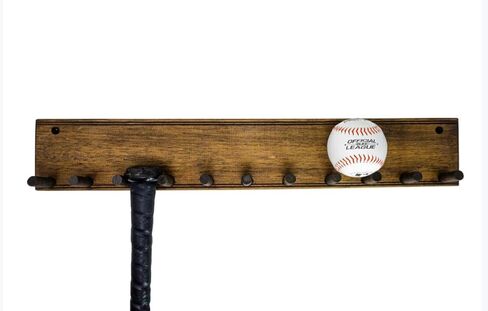 MWCSPORTS Baseball Softball Bat Rack Meant to Hold Up to 10 Full Size Standard Bats Holder Display Trophy Awards Baseball Bat Rack Shelf Holder Wa in Kuwait