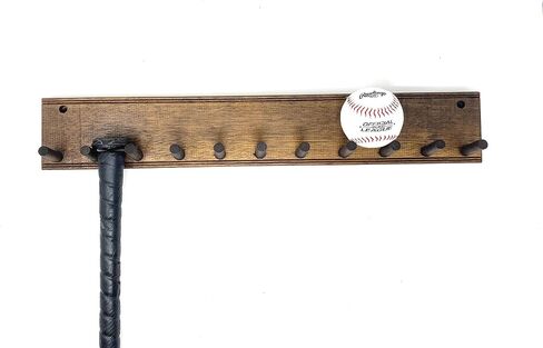 MWCSPORTS Baseball Softball Bat Rack Meant to Hold Up to 10 Full Size Standard Bats Holder Display Trophy Awards Baseball Bat Rack Shelf Holder Wa in Kuwait