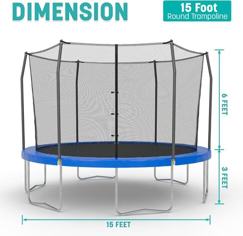 Skywalker Trampolines 12FT 13FT 14FT 15FT 17FT Trampoline with Enclosure, Spring Pad Cover, Heavy Duty Jump Mat in Saudi Arabia