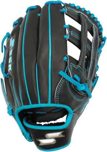 قفاز البيسبول SSK Z7 Specialist Outfield - 12.5 بوصة - 12.75 بوصة - غطاء لليد اليمنى واليسرى (أسود/أزرق كهربائي، 12.5 بوصة - غطاء لليد اليمنى) in Saudi Arabia