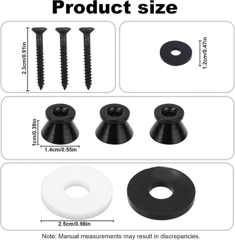 6 Pcs Guitar Strap Button Locks with Anti-Slip Washers & Screws, Alloy Strap Locks Pins Anti Slipping Instrument Parts Accessories for Guitar Ukulele Bass (Black) in Saudi Arabia